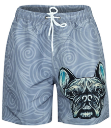 Men's short swim shorts in doggies print