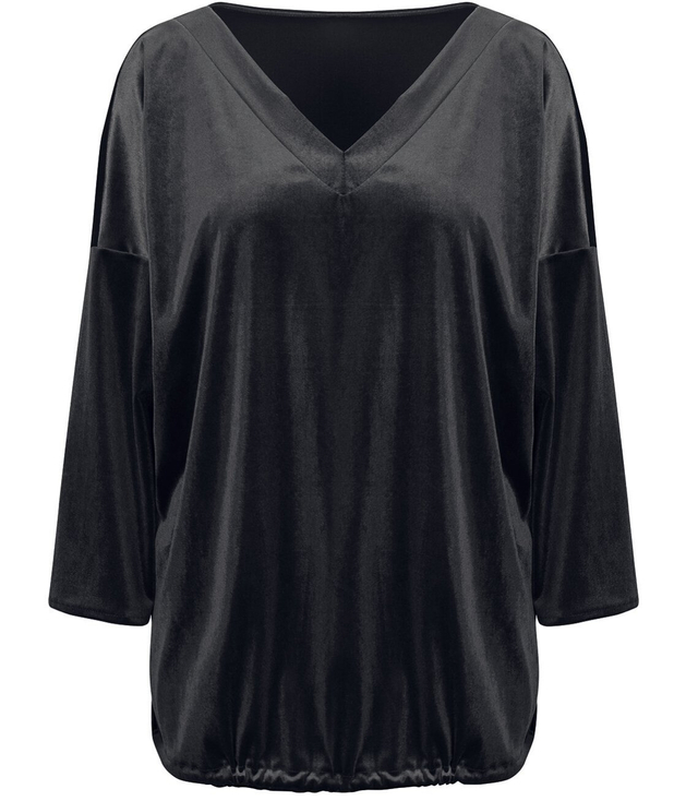 Welurowa bluzka wiązana z tyłu szpic LUŹNA