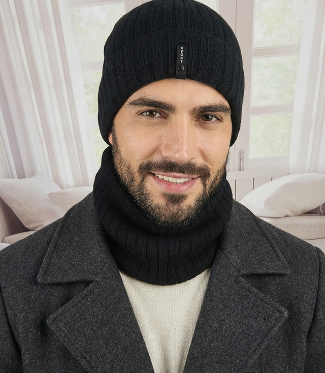 Men's knitted insulated chimney - universal, winter