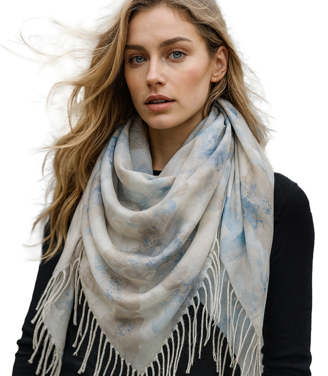 Women's floral pattern scarf 180x70