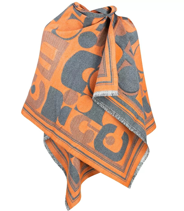 Warm scarf geometric pattern two-color scarf