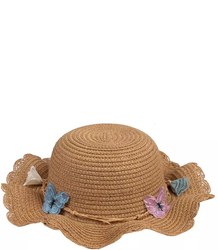 A charming set of hat butterflies flowers + handbag