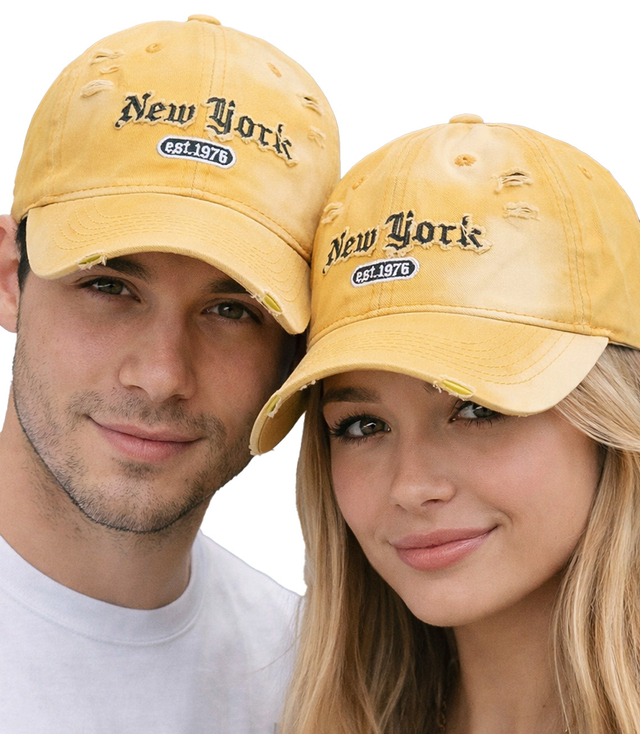 Czapka z daszkiem drapowana z naszywką NEW YORK UNISEX