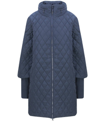 Transitional quilted trapeze coat jacket