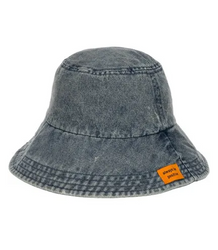 Kapelusz typu bucket jeansowy z troczkiem