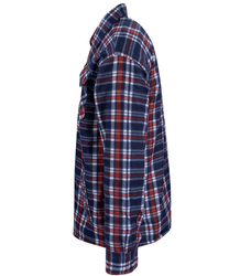 Warm fleece checked men's shirt insulated with faux fur