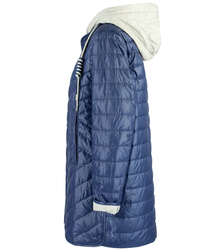 Warm women's transitional jacket, detachable hood, Quilted LAURA