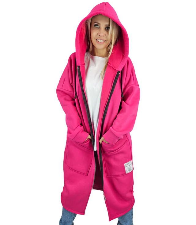 Long women's hoodie. Warm, nice material. Zipper BETH
