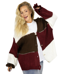 Krótki kardigan sweter oversize na guziki JULIETTE