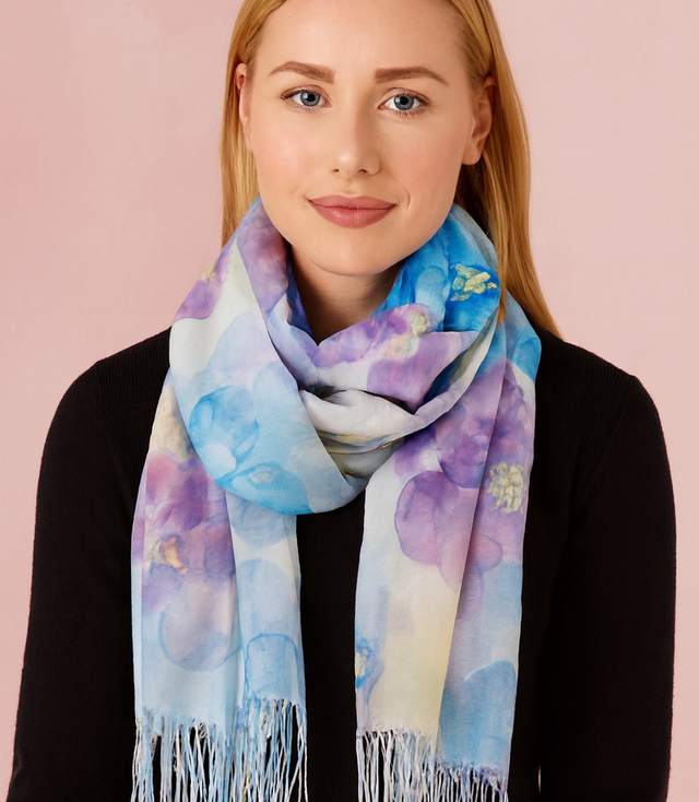 Women's floral pattern scarf 180x70