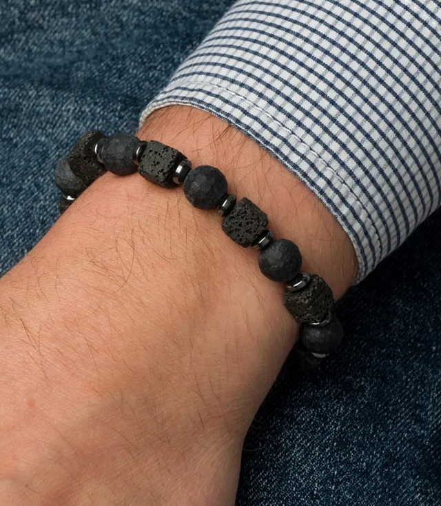 Men's bracelet with natural stones
