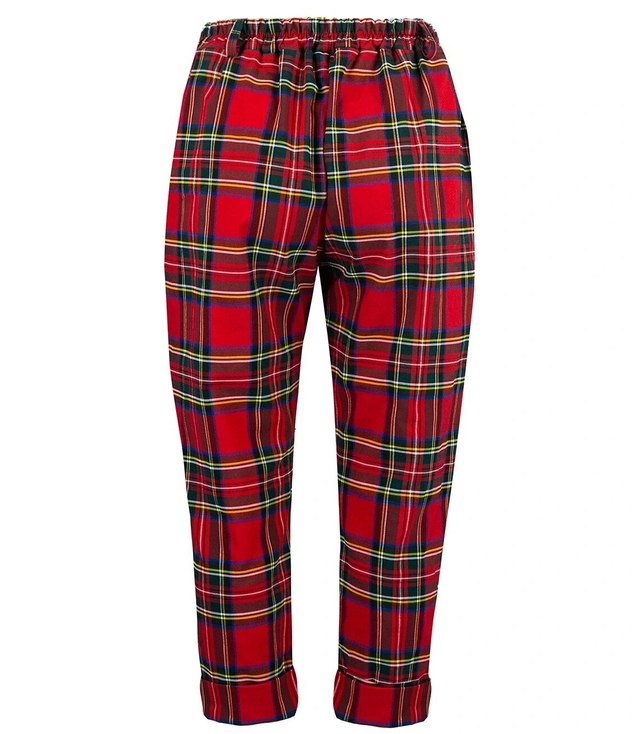 Elegant AMANDA plus size checkered fabric trousers