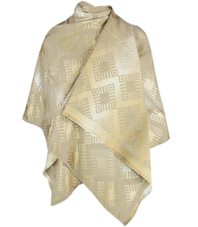 Elegant double-sided scarf with gold thread and diamond pattern