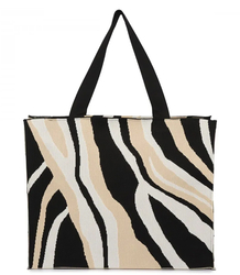 Shopper bag patterned large colorful shoulder bag with zipper 