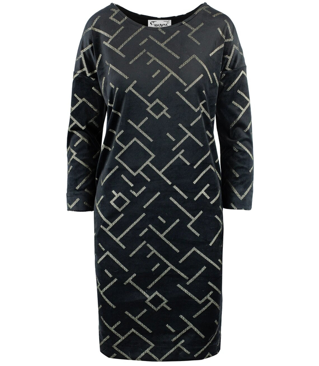 LILI velvet dress with a shiny midi bauble pattern