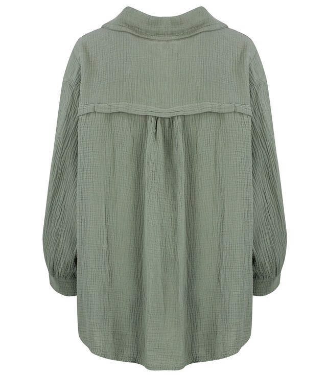 LAMBADA loose oversize short muslin shirt