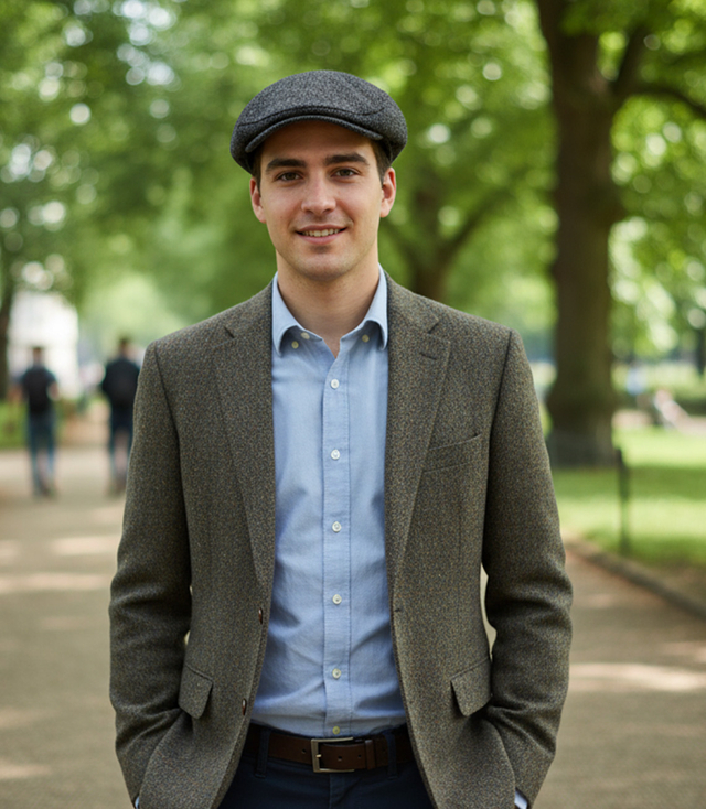 Stylowy elegancki kaszkiet męski uniwersalny