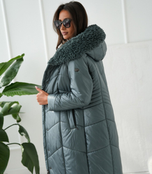 Long elegant quilted insulated women's winter coat MARIA