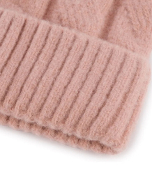 Warm women's cap with pom-pom autumn winter hat 