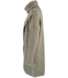 Warm womens turtleneck sweater with a slit MARIETTA, wool