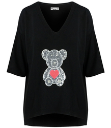 Thin women's sweater with a sequined teddy bear by SHERONA