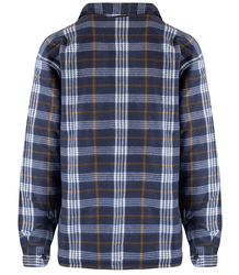 Warm fleece checked men's shirt insulated with faux fur