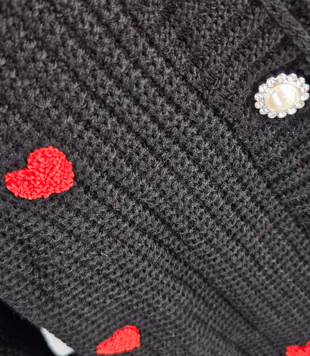 Warm and cozy women's sweater with hearts for autumn SUMMER