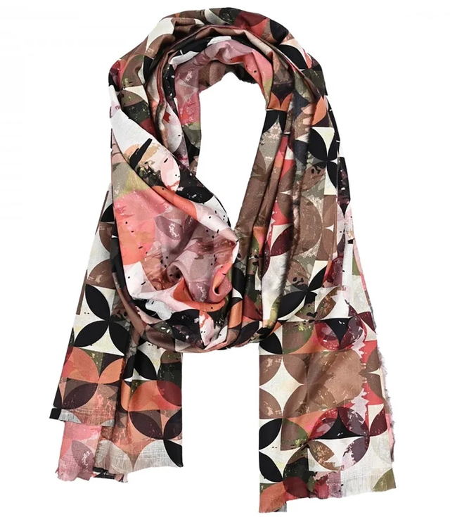 Warm stylish mosaic pattern scarf soft smooth 180x75 cm