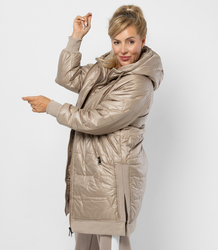 Long jacket with quilting and side slits ROMA