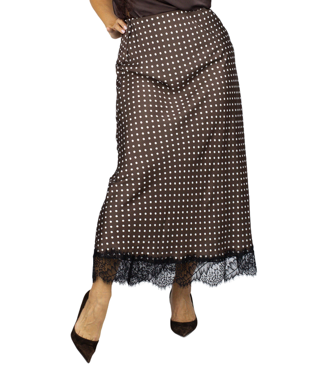 Stylish maxi skirt with lace peas