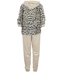 Tracksuit, pants, sweatshirt, velor set, leopard print LEA