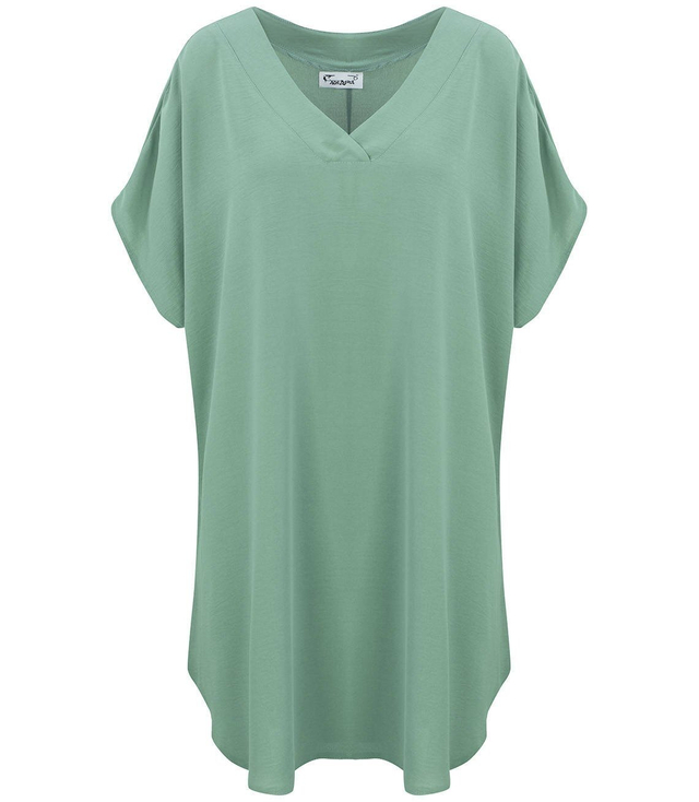 Smooth, loose and comfortable basic mini tunic dress