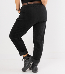 Corduroy chinos pants with belt CITY SOFT