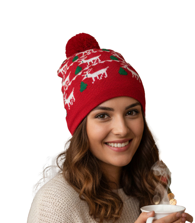 Winter Christmas hat with pom-pom - perfect for preze