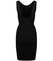 Fitted midi dress with an open back