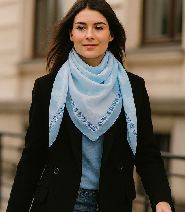 Elegant women's scarf with an insane 70x70 pattern