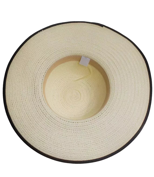 Elegant women's straw hat with a ribbon