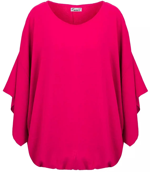 Airy blouse butterfly sleeves slits elegant loose oversize