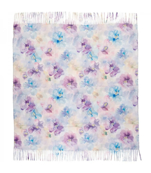 Floral women's scarf shawl with tassels
