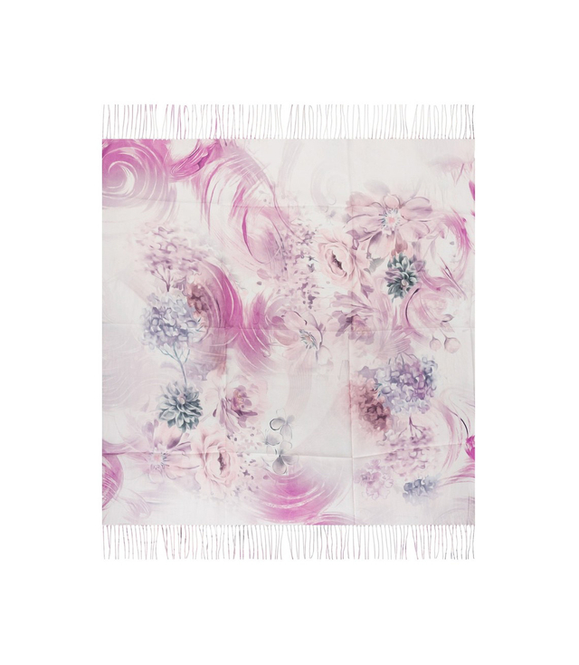 Women's scarf with floral pattern 100x100