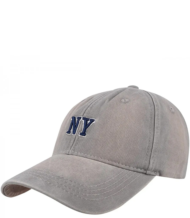 Denim shaded adjustable unisex embroidered NY baseball cap