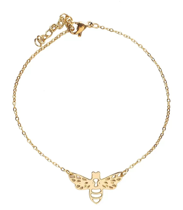 Gold bracelet with a decorative bee Gift