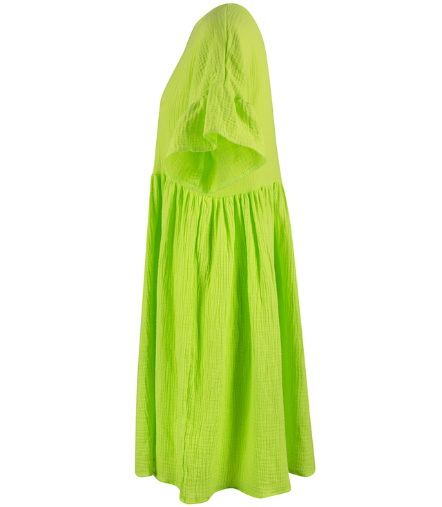 MARIA oversize muslin midi dress with ruffles