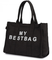 Large shopper bag one-color with the inscription "My Bestbag"