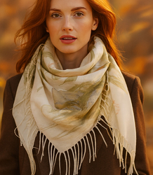 Women's scarf with floral pattern 100x100