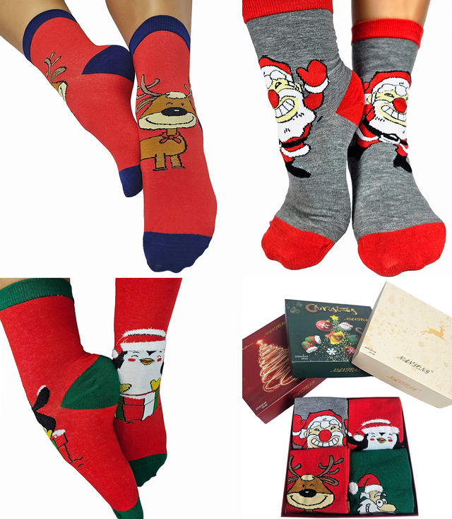 Christmas women's socks 4-pack MIKOLAJ PRESENT