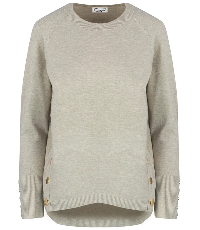 Classic smooth women's sweater with buttons MARIA