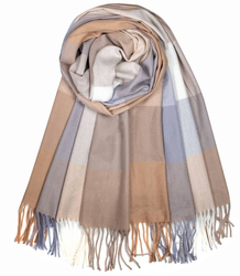 Fashionable warm shawl scarf plaid fringes