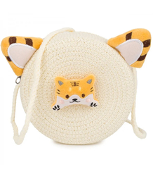 Children's Round Handbag with Cat Ears for Girls