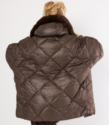 Winter oversize jacket with hood and fur NORDIC PUFF